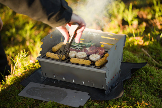 Ett komplett grillset för äventyr utomhus